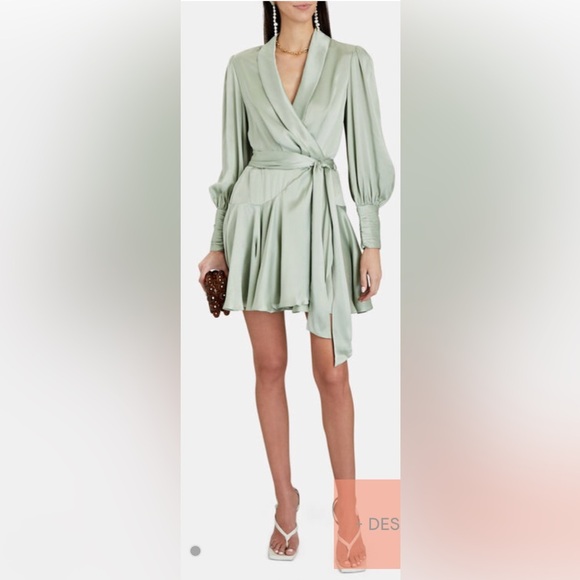 Zimmermann Sage Green Mini Dress - Picture 5 of 9